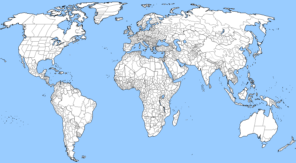 Blank Map Europe Subdivisions